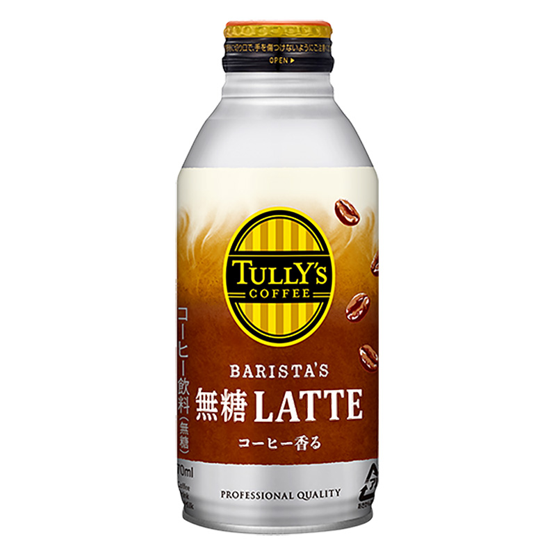 タリーズコーヒー BARISTAS 無糖 LATTE ボトル缶 1箱 (370ml×24缶)