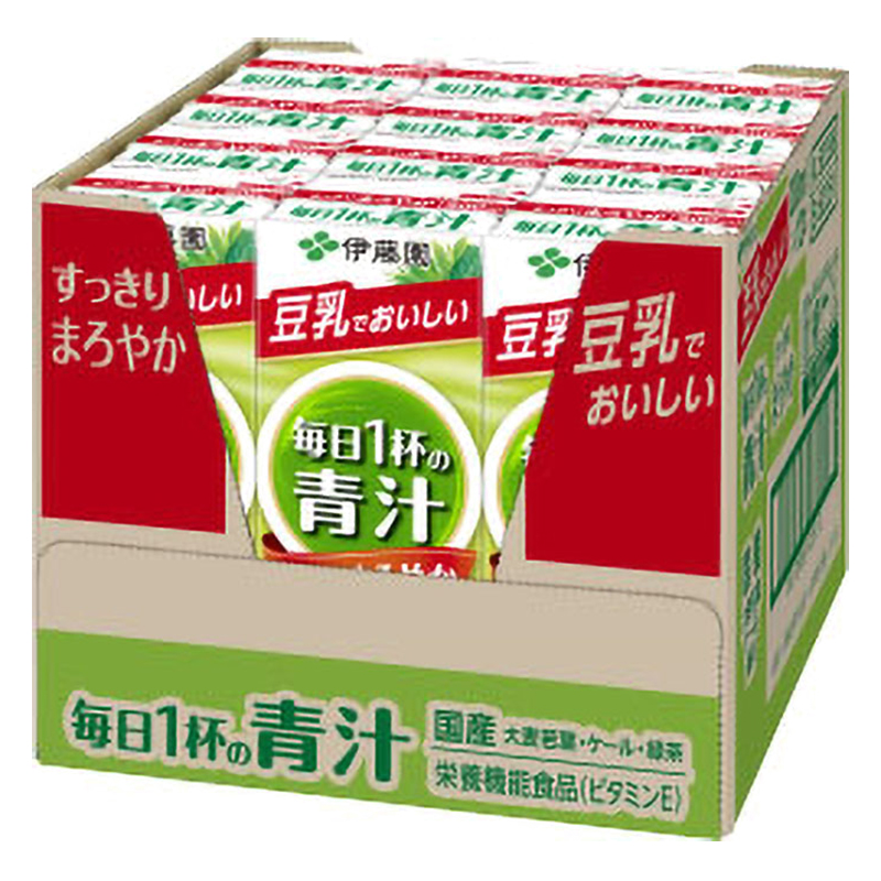 毎日1杯の青汁 まろやか豆乳ミックス有糖 紙パック 1箱（200ml×12本