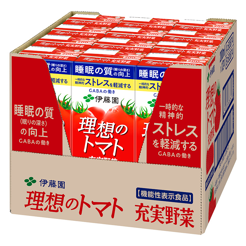 充実野菜 理想のトマト 紙パック [機能性表示食品] 200ml×12本