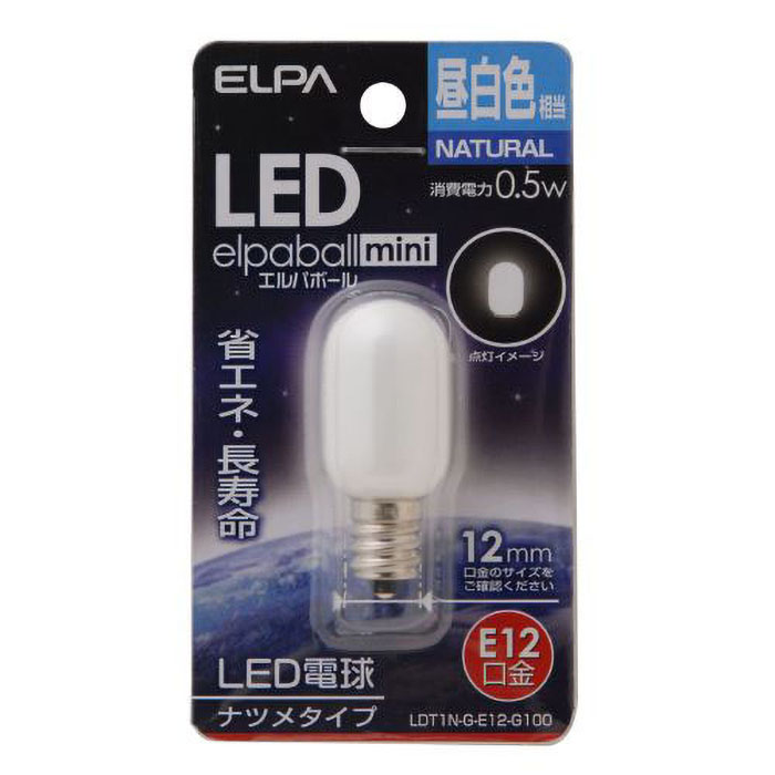 LEDナツメ形E12昼白色 LDT1N-G-E12-G100