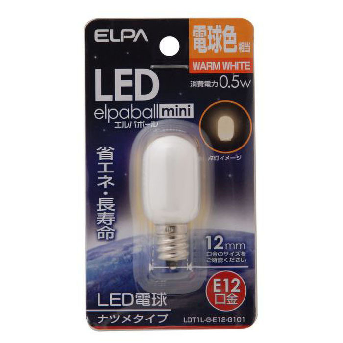 LEDナツメ形E12電球色 LDT1L-G-E12-G101