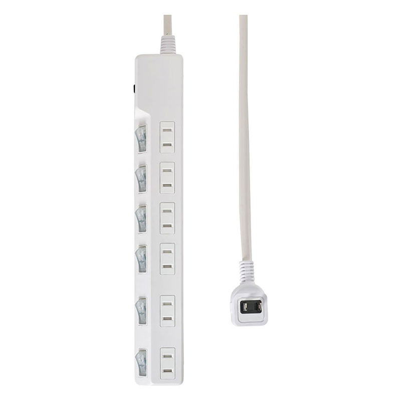 耐雷スイッチ付タップ (ブレーカー付) 6個口 3m WLK-63B(W)