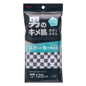男のキメ肌 ボデイタオル かため 28×120cm ブラック