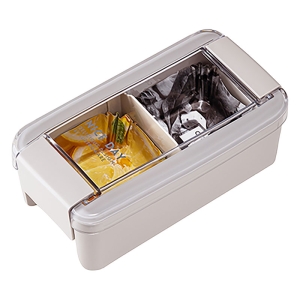 イージーケアランチボックス 1段 520ml グレージュ