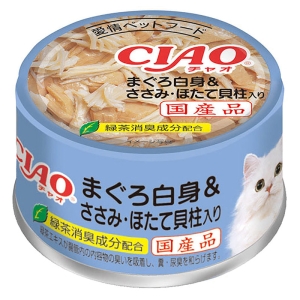 CIAO まぐろ白身&ささみ・ほたて貝柱入り 85g