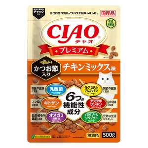 チャオプレミアムかつお節入り チキンミックス味 500g