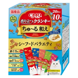 CIAO 香り立つクランキーちゅ～る和え シーフードバラエティ 20g×10袋