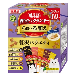 CIAO 香り立つクランキーちゅ～る和え 贅沢バラエティ 20g×10袋