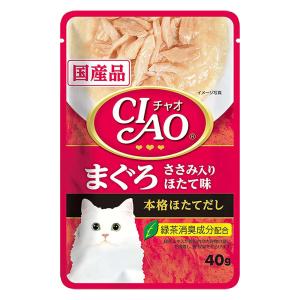 CIAOパウチ まぐろ ささみ入り ほたて味 40g