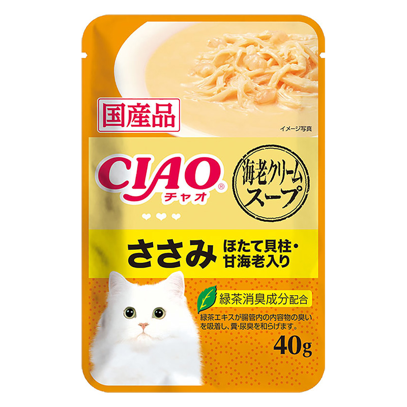 【お取り寄せ商品】CIAOスープ 海老クリームスープ ささみ ほたて貝柱・甘海老入り 40g