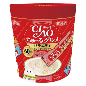 CIAO ちゅ~るグルメ バラエティ まぐろかつおささみ 14g×60本