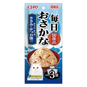 CIAO 毎日おさかな まぐろ・かつお ささみ・かつお節入り 60g×3P