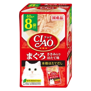 CIAOパウチ 8袋入 まぐろささみ入り ほたて味