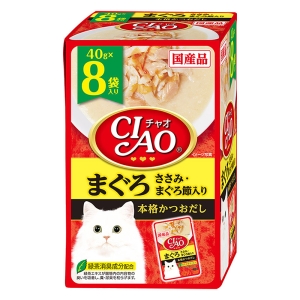 CIAOパウチ 8袋入 まぐろささみ・まぐろ節入り