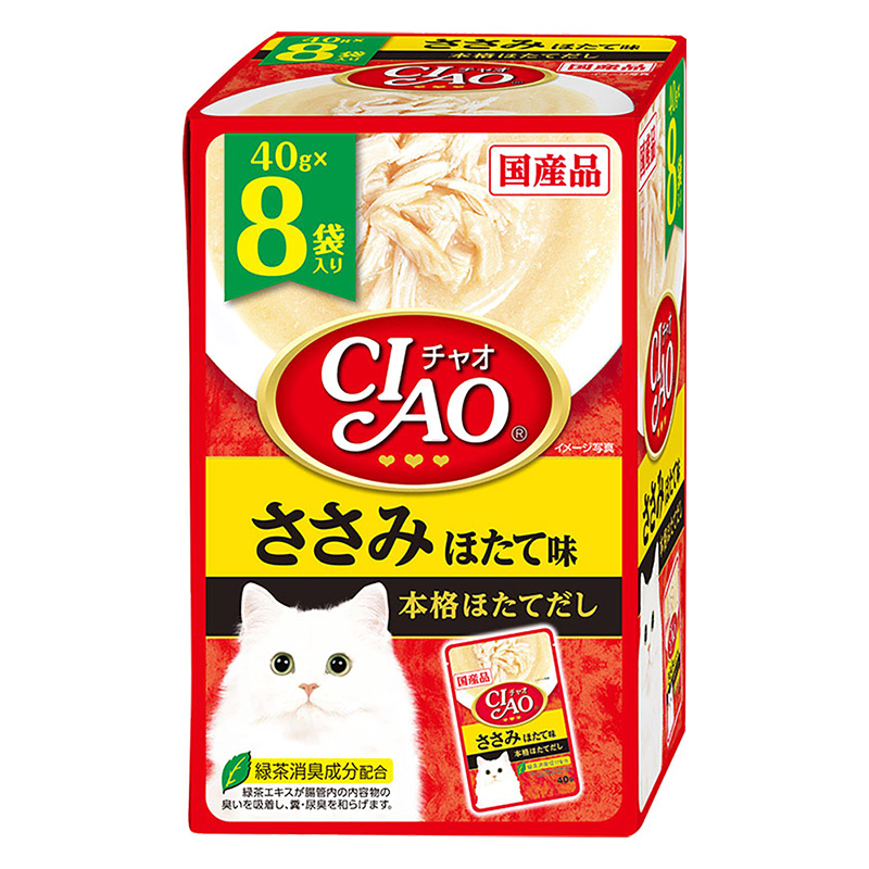 CIAOパウチ ささみ・ほたて味 8袋