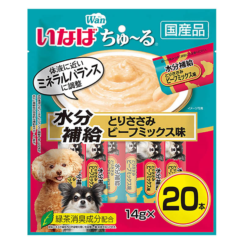 Wanちゅ～る 水分補給 とりささみ ビーフミックス味 14g×20本