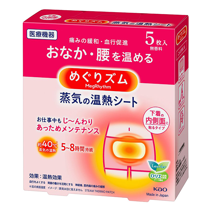 めぐりズム 蒸気の温熱シート 下着の内側面に貼るタイプ 5枚入