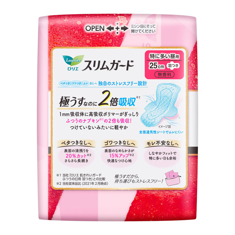 ロリエ スリムガード 特に多い昼用 羽つき 19個入 【医薬部外品】