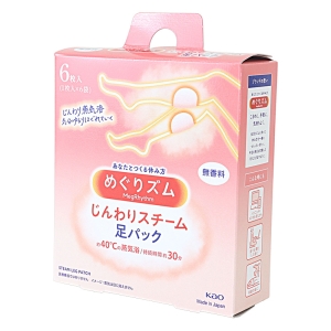 めぐりズム 蒸気でじんわり 足シート 無香料 6枚入
