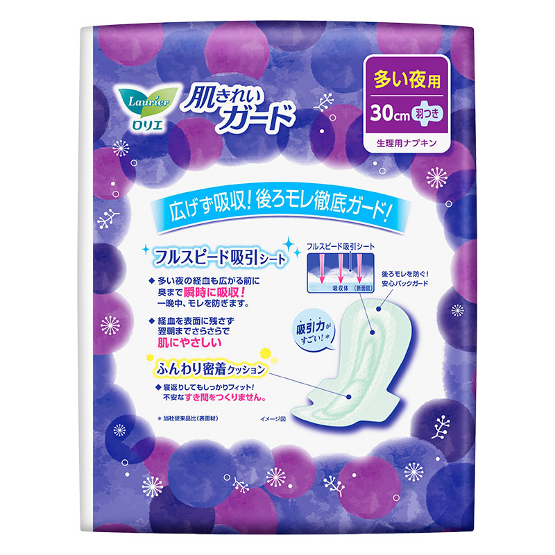 ロリエ 肌きれいガード ボリュームパック 多い夜用 羽つき 18コ入【医薬部外品】
