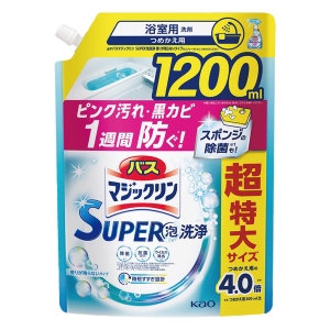 バスマジックリン SUPER泡洗浄 香りが残らないタイプ つめかえ用 超特大サイズ 1200ml