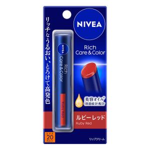 ニベア リッチ&カラーリップ ルビーレッド 無香料 SPF20 PA++ 2g