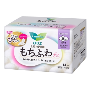 ロリエ しあわせ素肌 もちふわfit 特に多い昼用 25cm 羽つき 14個【医薬部外品】