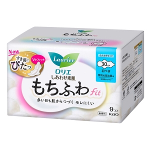 ロリエ しあわせ素肌 もちふわfit 特別心配な昼用 30cm 羽つき 9個【医薬部外品】