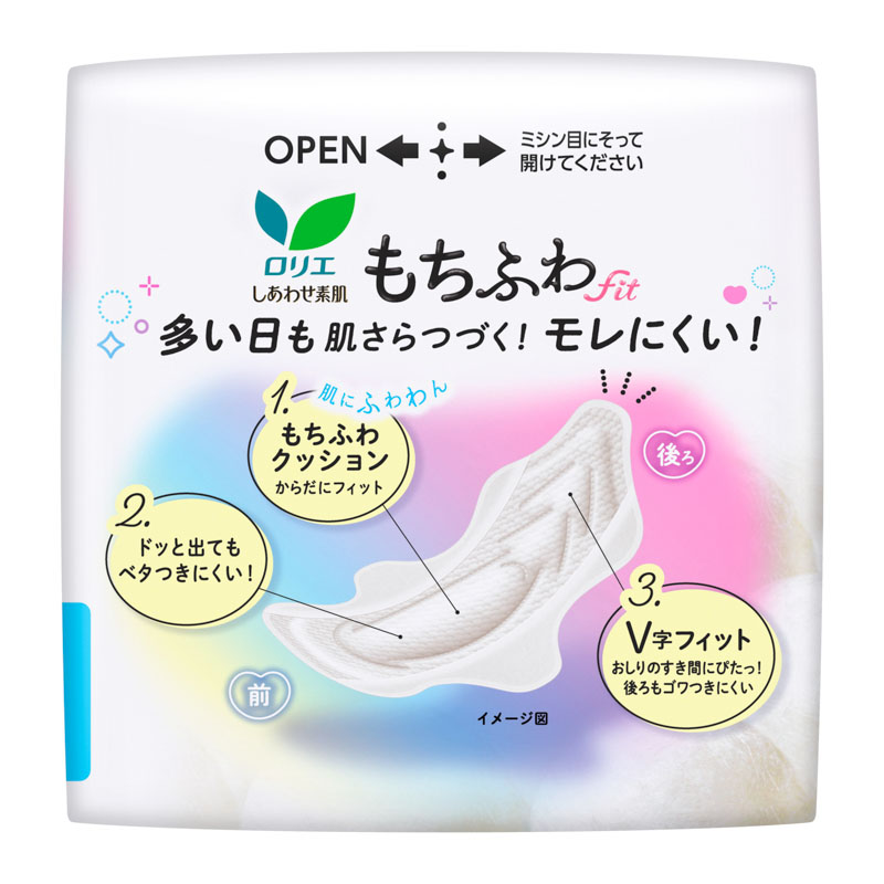 ロリエ しあわせ素肌 もちふわfit 特別心配な昼用 30cm 羽つき 9個【医薬部外品】