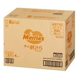 【1ケース4袋入】メリーズ エアスルー テープ Sサイズ 62枚入り 4901301437709×4