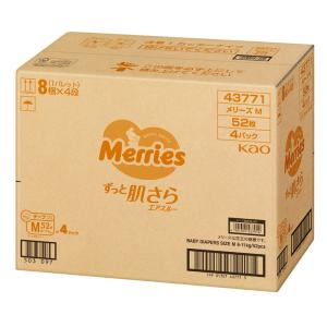 【1ケース4袋入】メリーズ エアスルー テープ Mサイズ 52枚入り 4901301437716×4