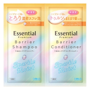 エッセンシャルプレミアム うるおいバリアシャンプー&コンディショナー スパークルモイスト ピロー 15ml+15ml