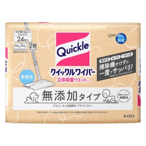 クイックルワイパー 立体吸着ウエットシート 無添加タイプ 24枚入