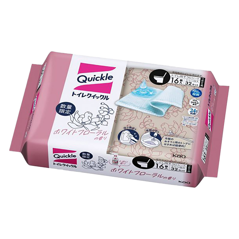 【お取り寄せ商品】トイレクイックル つめかえ用 ホワイトフローラルの香り 16枚入