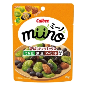miino 香ばしナッツミックス そら豆黒豆アーモンド しお味 28g