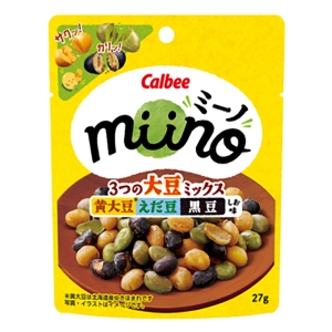 miino(ミーノ) 3つの大豆ミックス 黄大豆えだ豆黒豆 しお味 27g