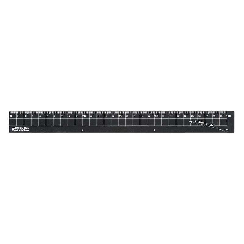 アルミ定規 30cm ブラック