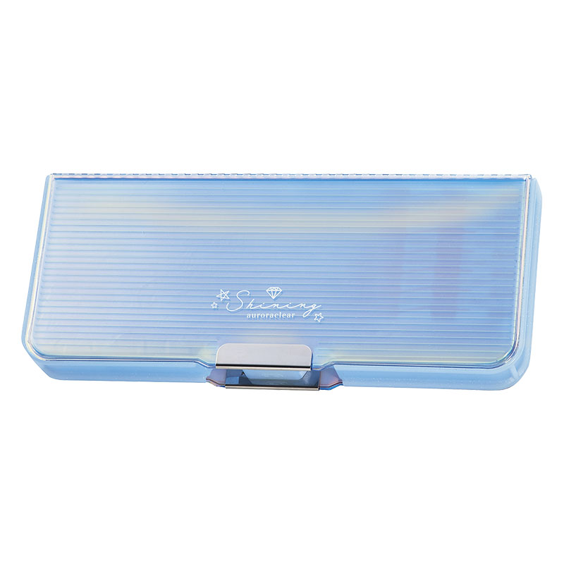 オーロラクリア 筆入 ライトブルー