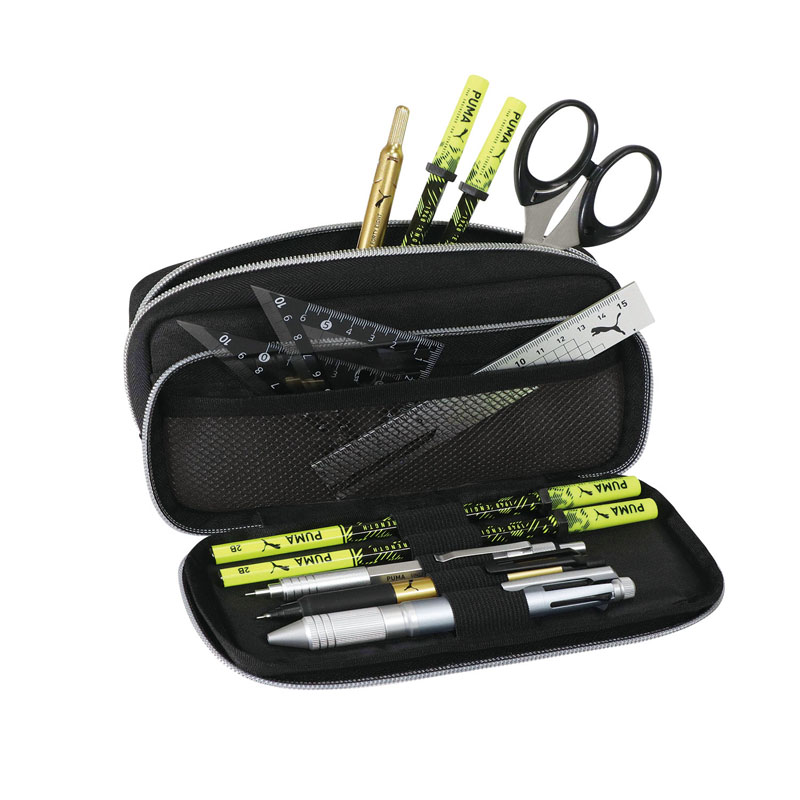 ヘザーダブルペンケース ブラック