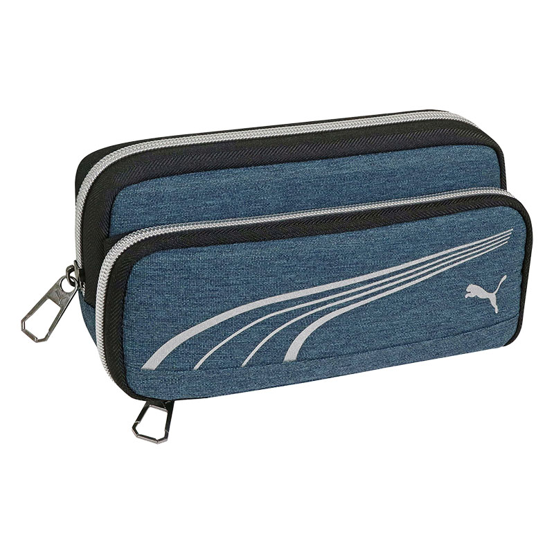 ヘザーダブルペンケース ブルー