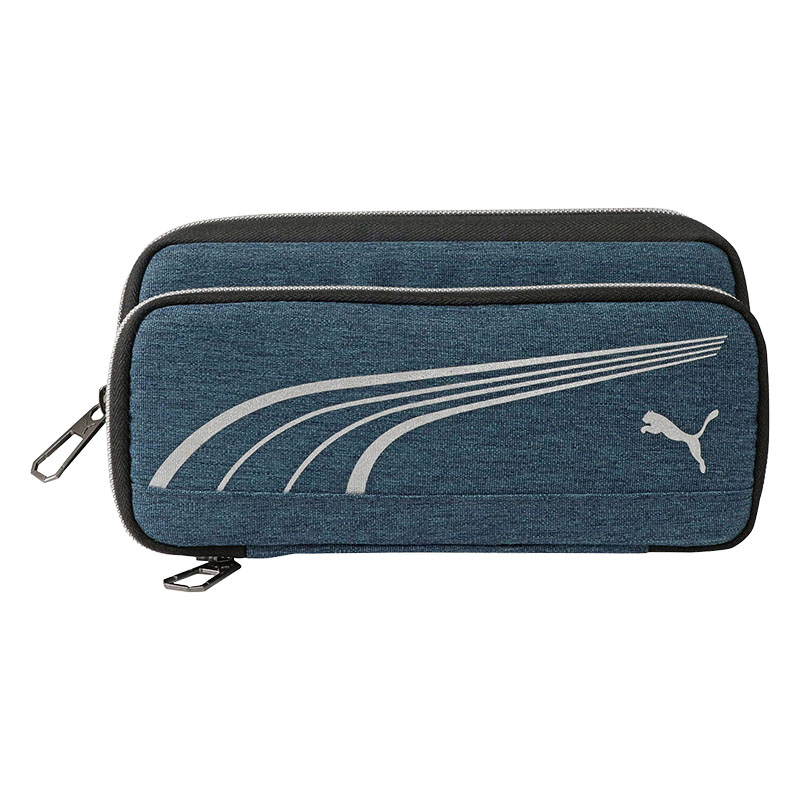 ヘザーダブルペンケース ブルー