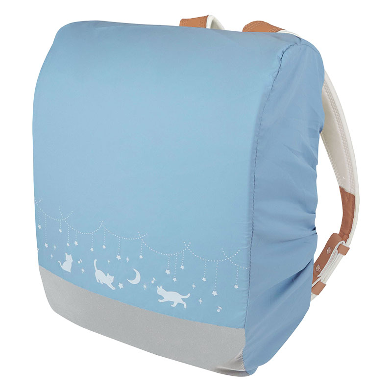 ランドセルカバー ライトブルー ネコとガーランドデザイン