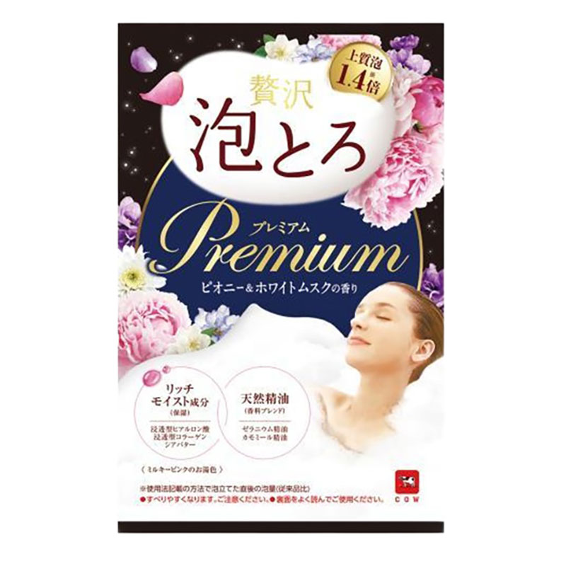 お湯物語 贅沢泡とろ プレミアム 入浴料 ピオニー&ホワイトムスクの香り40g