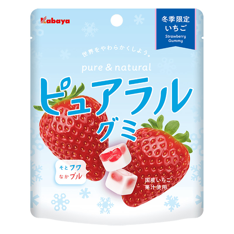 カバヤ食品 ピュアラルグミ いちご 58g ｜ ミスターマックスオンライン 