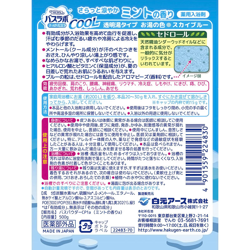 バスラボクールボトル 500g ミント【医薬部外品】