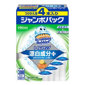 スクラビングバブル トイレスタンプ 漂白成分+ ホワイティシトラス つけかえ用 ジャンボパック 38g×4本