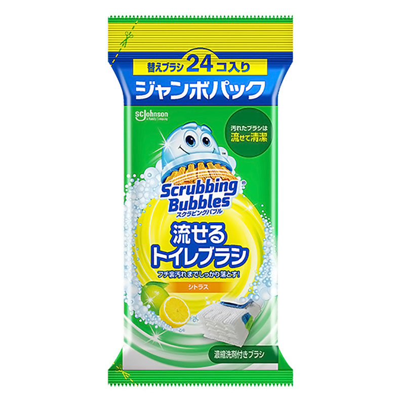 スクラビングバブル 流せるトイレブラシ 替え シトラス ジャンボパック 24個