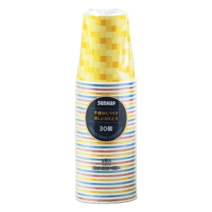 スイートカラーカップ 205ml 30個入 3色アソート(ピンク・イエロー・ブルー)