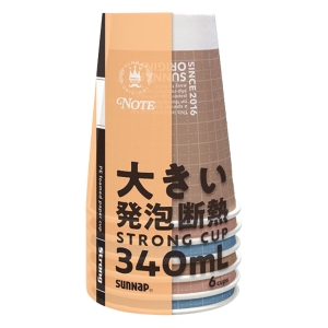 ノートモカ 大きいストロングカップ 340ml 6個入 (3色アソート)
