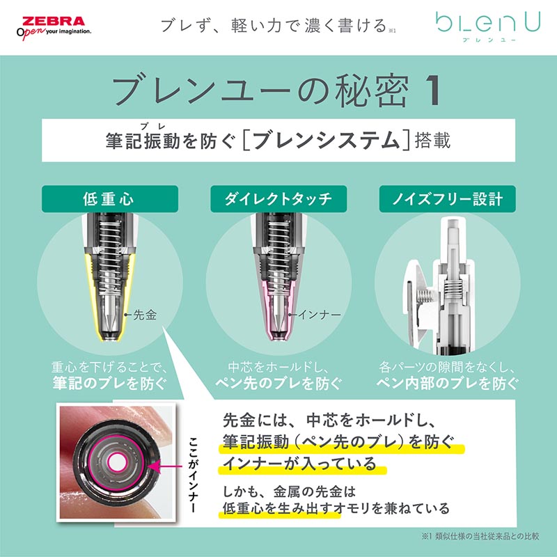 ブレンユー 油性ボールペン 0.5mm 黒